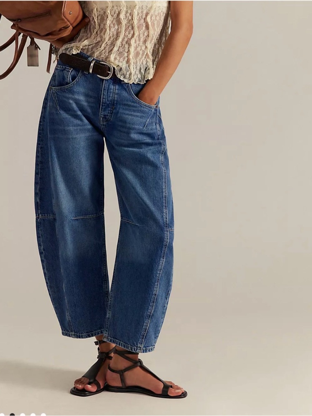 We The Free Free People Curvy Venus Barrell Jeans Button Fly Medium Rise Sz 24